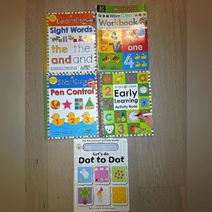 Wipe-clen Bundle 5 Books Learning Workbook Collection - Sight Words, Pen Control